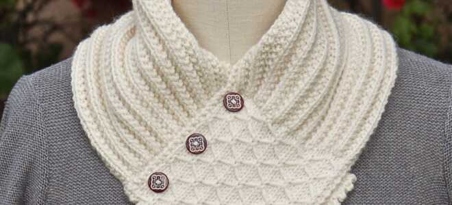 Воротник спицами: со схемой и описанием с фотографиями готовых изделий
