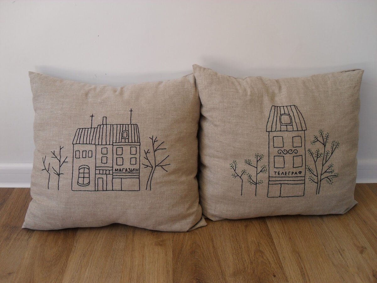 подушки из льняной ткани
